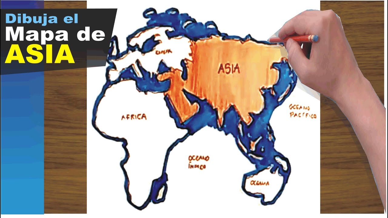 ✍️ Cómo dibujar el Continente Asiático, Dibuja EL Mapa de ASIA, EUROPA, AFRICA, OCEANÍA, DIBUJO