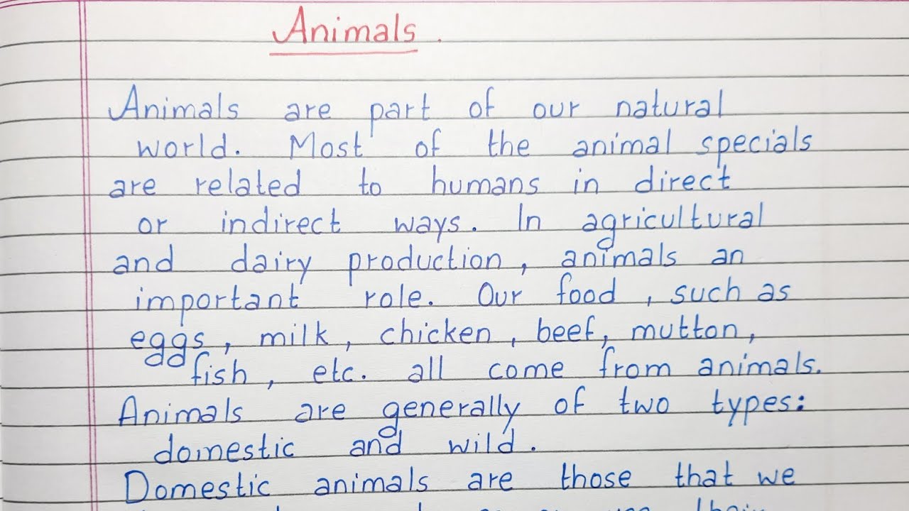 Write a short essay on Animals | Essay