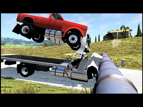 Cars vs low pipes #1 - BeamNG.Drive crash simulation