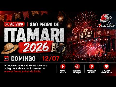 🔴 AO VIVO | São Pedro de Itamari 2026 - domingo (12/07)