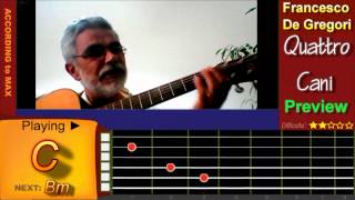 QUATTRO CANI - RIMMEL Accordi Chitarra Tutorial - Francesco De Gregori - Guitar lesson