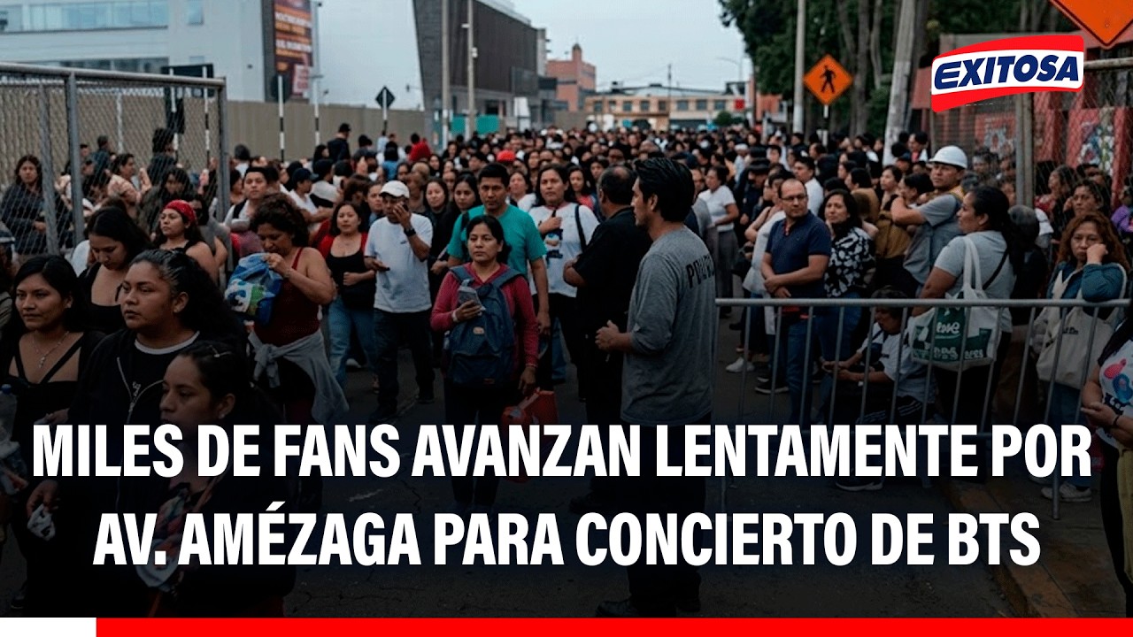 🔴🔵 Lentitud en el avance de los asistentes al concierto de BTS por la avenida Amézaga