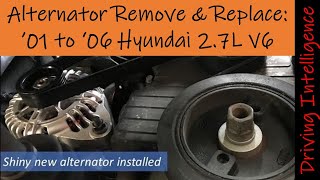 How To Remove, Replace Alternator '01-'06 Hyundai Santa Fe With The 2.7L V6 Engine
