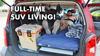 He Lives in an SUV Full-Time! Full Tour of His Setup (Nissan Xterra)