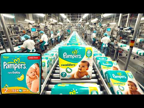Part of a video titled How Pampers are Made in Factory - YouTube