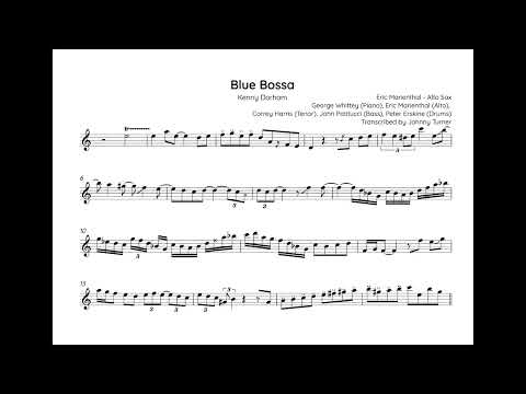 Eric Marienthal Alto Sax Solo Transcription - Blue Bossa