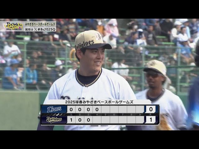 【MBG】開幕へ好調を維持!! バファローズ・九里亜蓮 4回を無失点に抑える好投!! 2025年3月2日 オリックス・バファローズ 対 埼玉西武ライオンズ