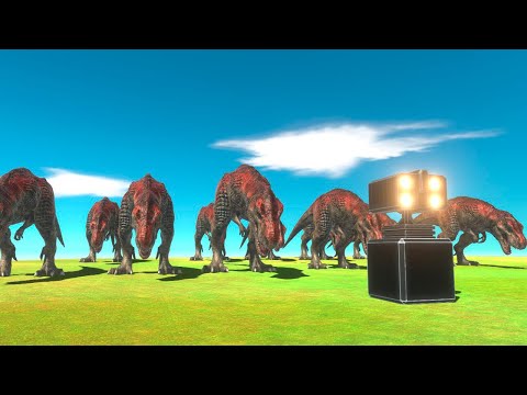 10 T-Rex VS 1 Rocket launchers | Animal Revolt Battle Simulator