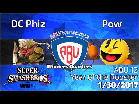 ABU 12: DC Phiz (Sheik) vs. Pow (Pacman) - SSB4 Singles Winners Quarters