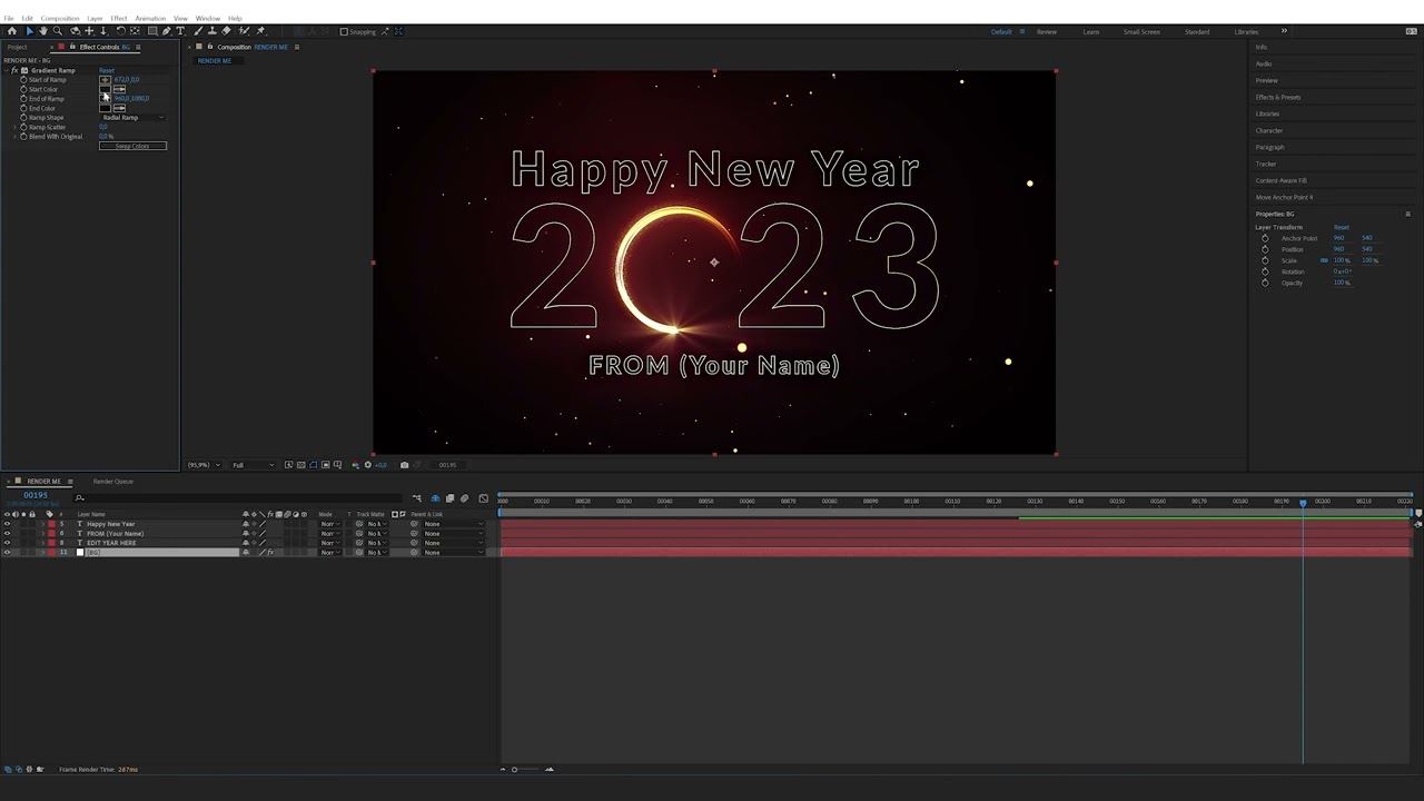 How to edit the New Year Particle Intro
