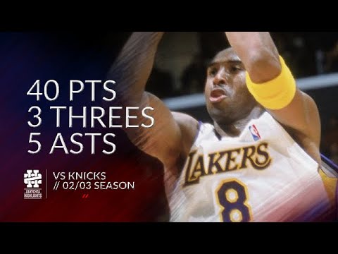 Kobe Bryant 40 pts 3 threes 5 asts vs Knicks 02/03 season