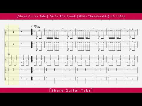 [Share Guitar Tabs] Zorba The Greek (Mikis Theodorakis) HD 1080p