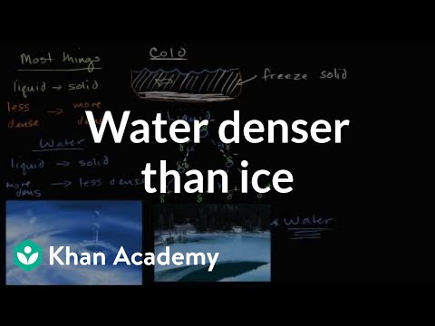 Liquid water denser than solid water (ice) | Biology | Khan Academy