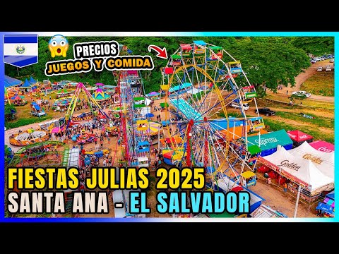 🇸🇻 Caminando Santa Ana El Salvador | FIESTAS JULIAS 2025 | PRECIOS MÁS CARO?