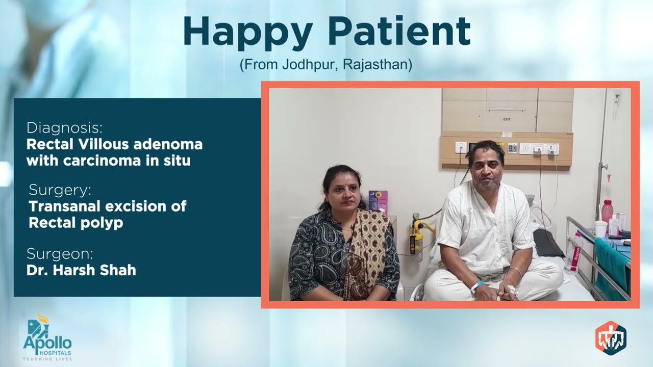 Rectal cancer operation - happy patient - Dr Harsh Shah