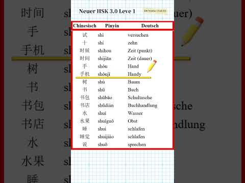 Neuer HSK 3.0 Level 1 – 500 Vokabeln (23/33). Lerne heute 15 Wörter #hsk1 #chinesischlernen #chinese