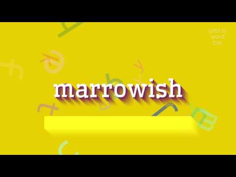 MARROWISH - HOW TO PRONOUNCE MARROWISH? #marrowish