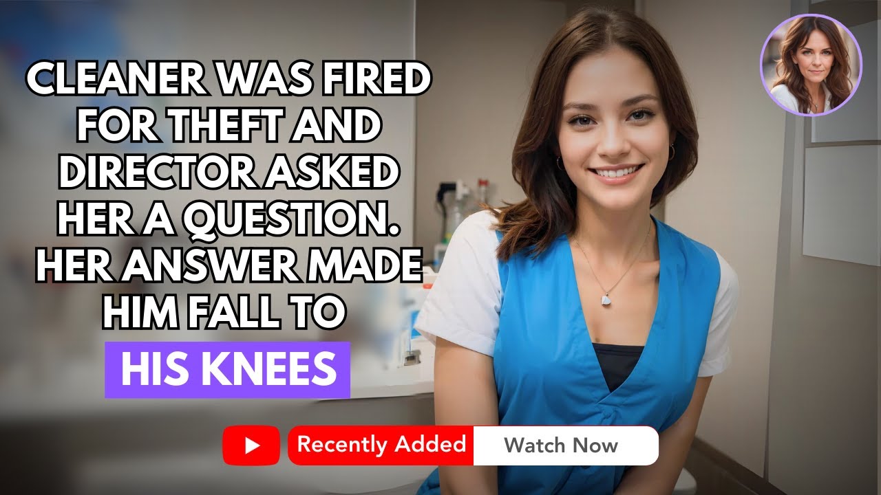 CLEANER WAS FIRED FOR THEFT AND DIRECTOR ASKED HER A QUESTION. HER ANSWER MADE HIM FALL TO HER...