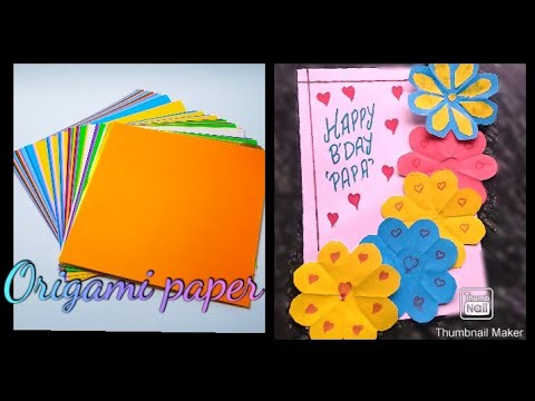 How to make paper flower for greeting cards|Be creative with Pranjali