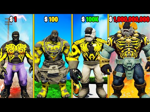 $1 BLACK HULK SUIT to $1,000,000,000 HULK SUIT in GTA 5!