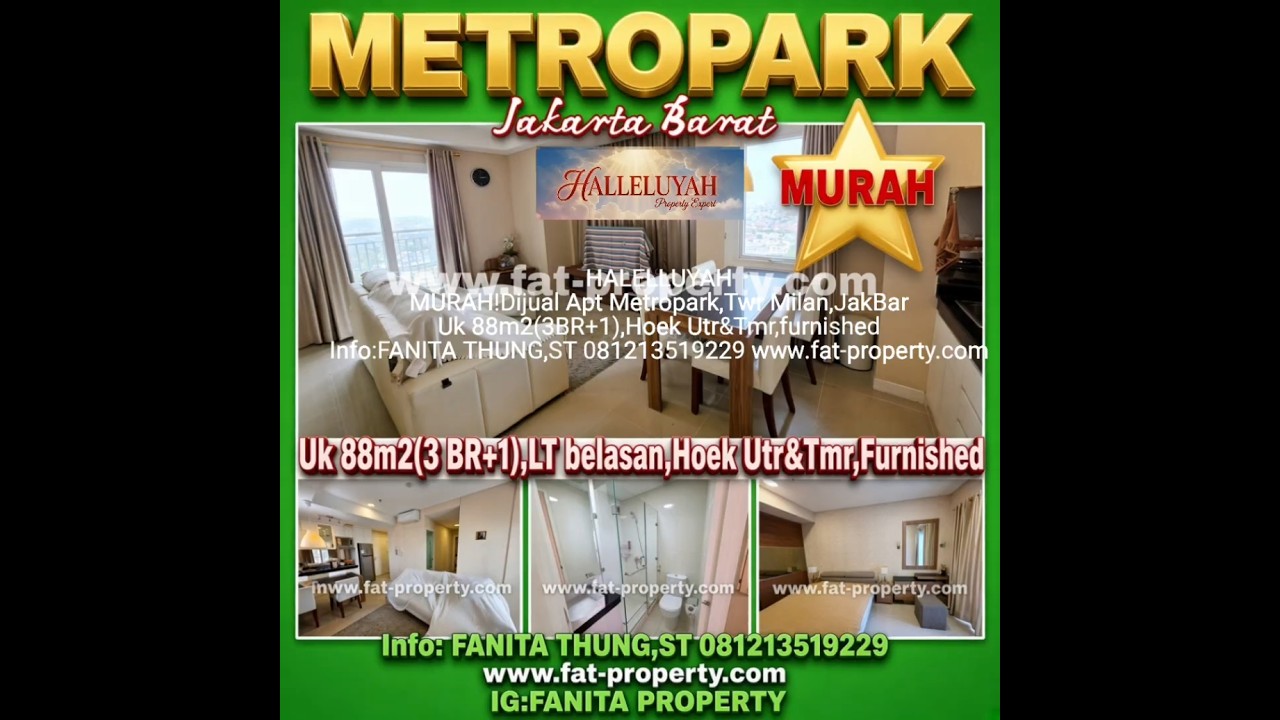 Murah! Dijual Apartemen Metro Park,Kedoya Selatan,Jakarta Barat. Sebrang Metro TV.