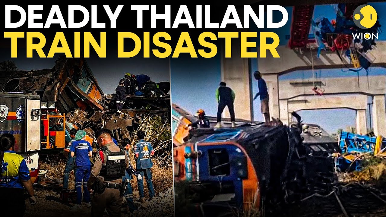 Thailand Train Crash LIVE: Crane Crushes Passenger Train in Thailand, at Least 22 Dead | WION Live
