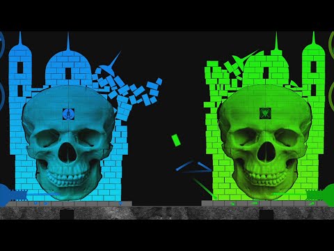 Castle Destruction Marble Race in Algodoo ☆ The War Day #191-193