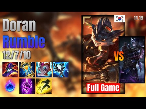 Doran Top Rumble vs Shen lol KR solo rank Full Game 14.19