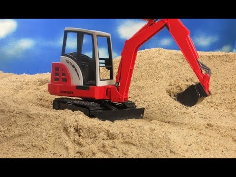 Bruder Spielwaren Mini Bagger auf der Bworld Baustelle für Kinder deutsch