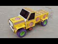Diy How To Make Matchbox Truck At Home Make A Electric Car Using Dc Motor Sanu Tech