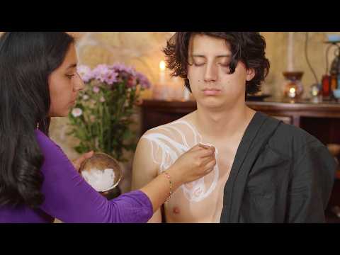 María Elisa's ASMR body painting relaxation massage with soft whispering sounds ☺️