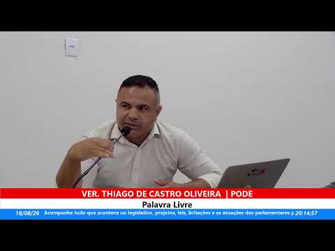 Transmissão ao vivo! Câmara Municipal Cachoeira da Prata