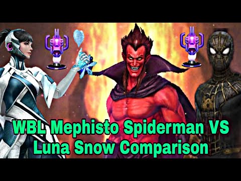 Spiderman VS Luna WBL Mephisto Comparison With Rage And Spiderman WBL Meta? - Marvel Future Fight