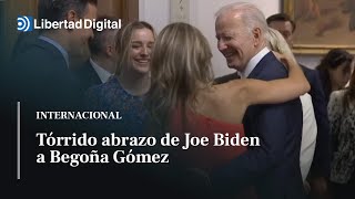 El tórrido abrazo de Joe Biden a Begoña Gómez delante de Sánchez