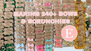 Prepping New Items for my Etsy Shop | Making Over 240 Bows & Scrunchies | Small Business