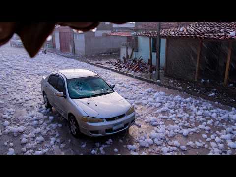 IVINHEMA SOB ATAQUE! GRANIZO DESTRÓI CASOS E RUAS VIRAM NEVE EM MATO GROSSO DO SUL AGORA!
