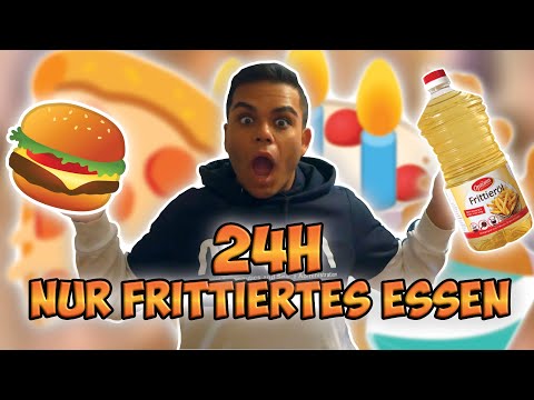 1 TAG LANG NUR FRITTIERTE SACHEN ESSEN🍔🍗(Ich frittiere selber😰😮)