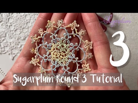 Tatting Tutorial for “Tiny Frozen Water Snowflake ” without bead designed by LillianTatLace