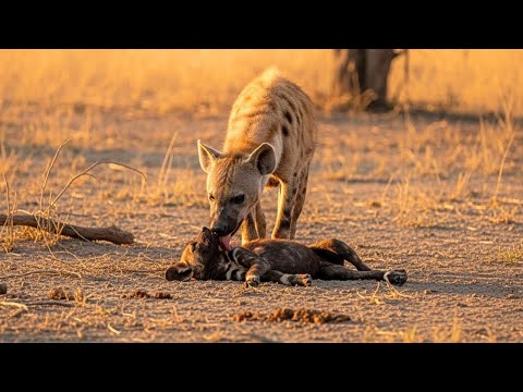 Hyena Finds a Lost Wild Dog Pup | Wild Dogs Vs Hyena Documentary