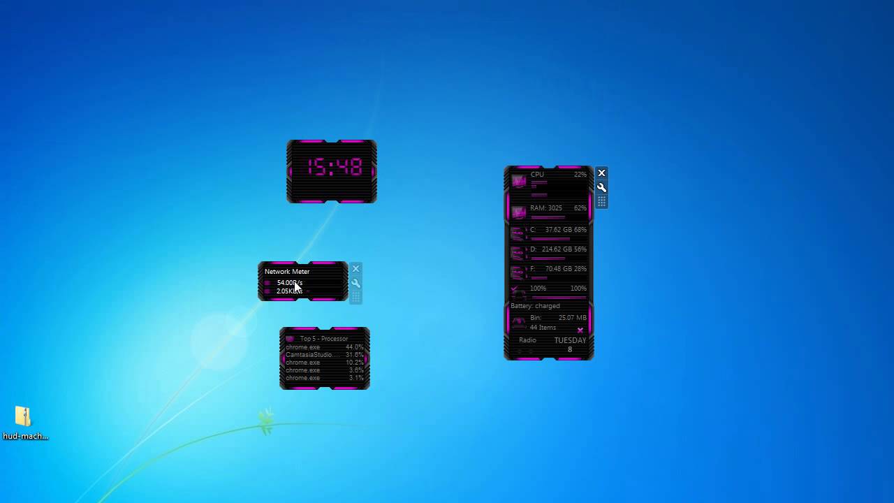 HUD Machine Pink Gadgets for Windows 7