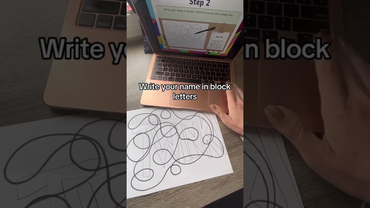 Cute and easy: Name scribble art!