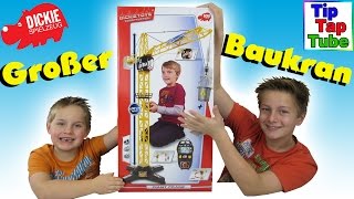 Großer Baustellen Kran von Dickie Toys Giant Crane Unboxing Video Spielzeug TipTapTube Kinder Kanal