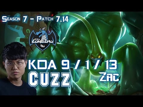 LZ Cuzz ZAC vs GRAGAS Jungle - Patch 7.14 KR Ranked