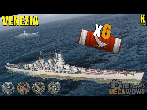 Venezia Random Battle Greece 6 Ships Destroyed 284K Damage | World of Warships Gameplay