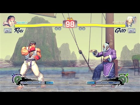 Ryu vs Gen (Hardest AI) - Ultra Street Fighter IV