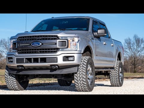 2018 Ford F-150 10-inch LED Light Bar Grille Kit by Rough Country