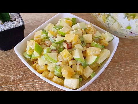 🍍 Deliciosa ensalada de piña y manzana 🤤😋