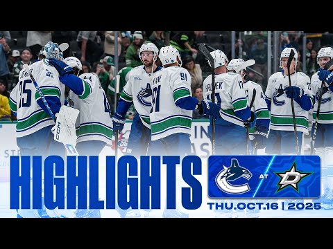 Game in 10 | Vancouver Canucks at Dallas Stars Highlights (Oct 16, 2025)