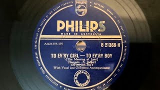 To Ev&#39;ry Girl - To Ev&#39;ry Boy. Johnnie Ray. Philips 78rpm Shellac Record from 1954. BSR Turntable GU4
