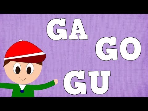 Sílabas GA GO GU   -  Syllable with G - Aprender a Leer y Escribir -  Vídeos para niños